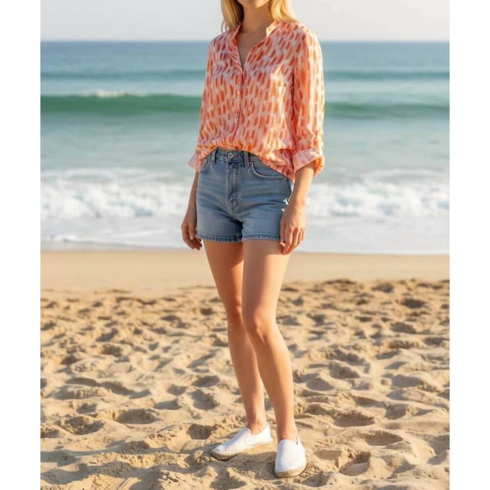 NEW HARTFORD cartoon woven shirt in light red